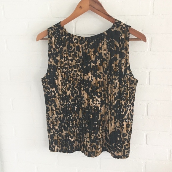 Revolve x Joie Ribbed Silky Tank top Blouse Animal print Leopard Black tan Sz M - Picture 10 of 13